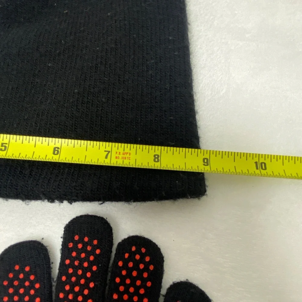 VTG Childs Superman Knit Beanie Hat Gloves‎ Set Black Red S Shield Logo Winter